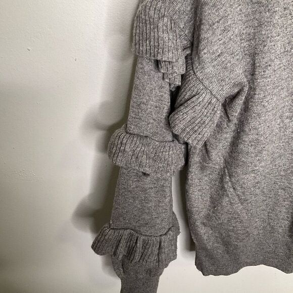 J. Crew Wool Ruffle Sleeve Sweater - Picture 5 of 7
